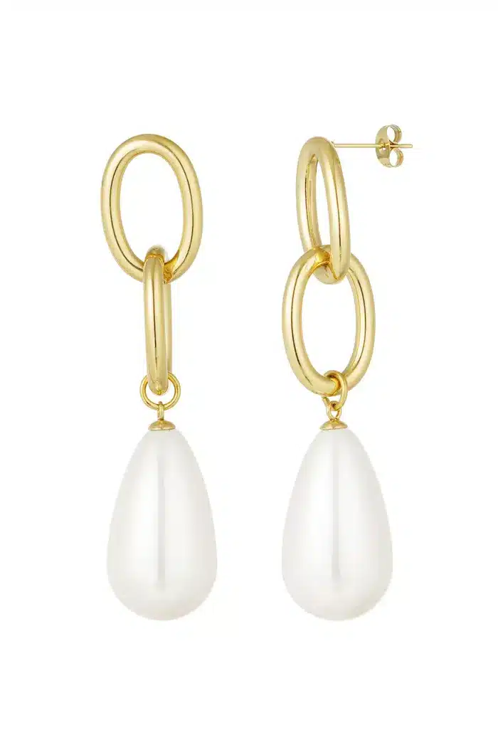 Earring gold pearl