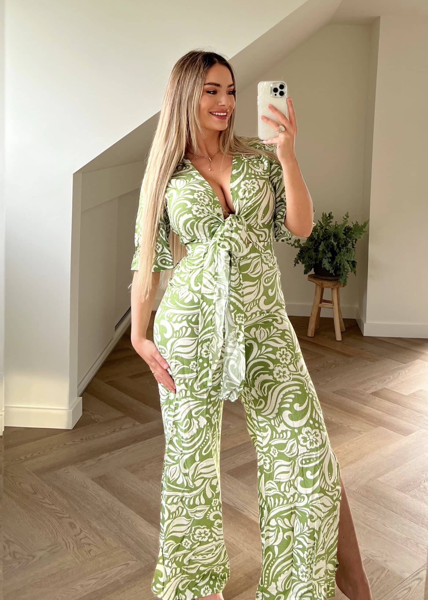 Jumpsuit print green